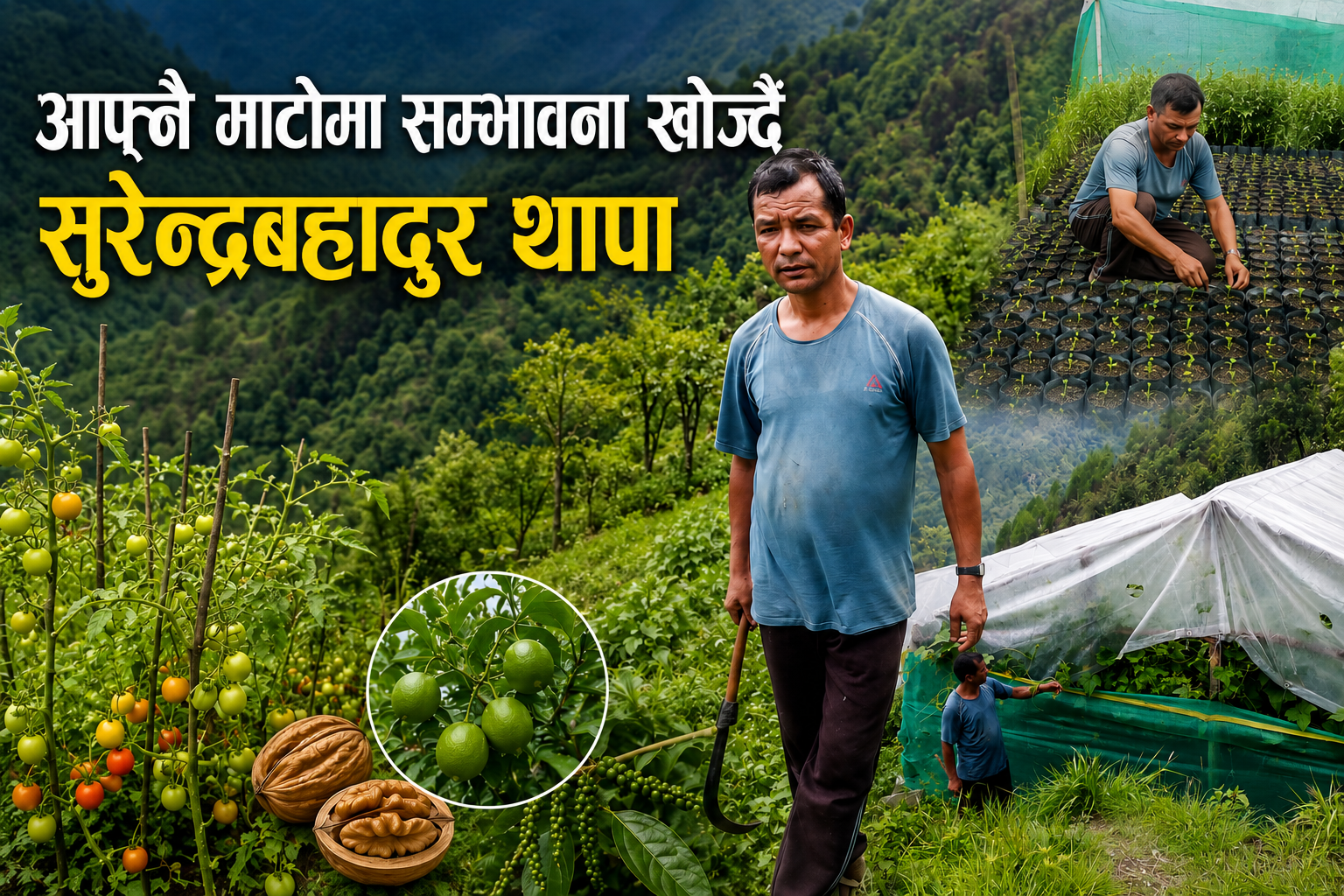 आफ्नै माटोमा सम्भावना खोज्दै सुरेन्द्रबहादुर थापा, नर्सरीदेखि फलफूल खेतीसम्म